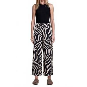 NEW SMYTHE cropped pleated trousers in zebra